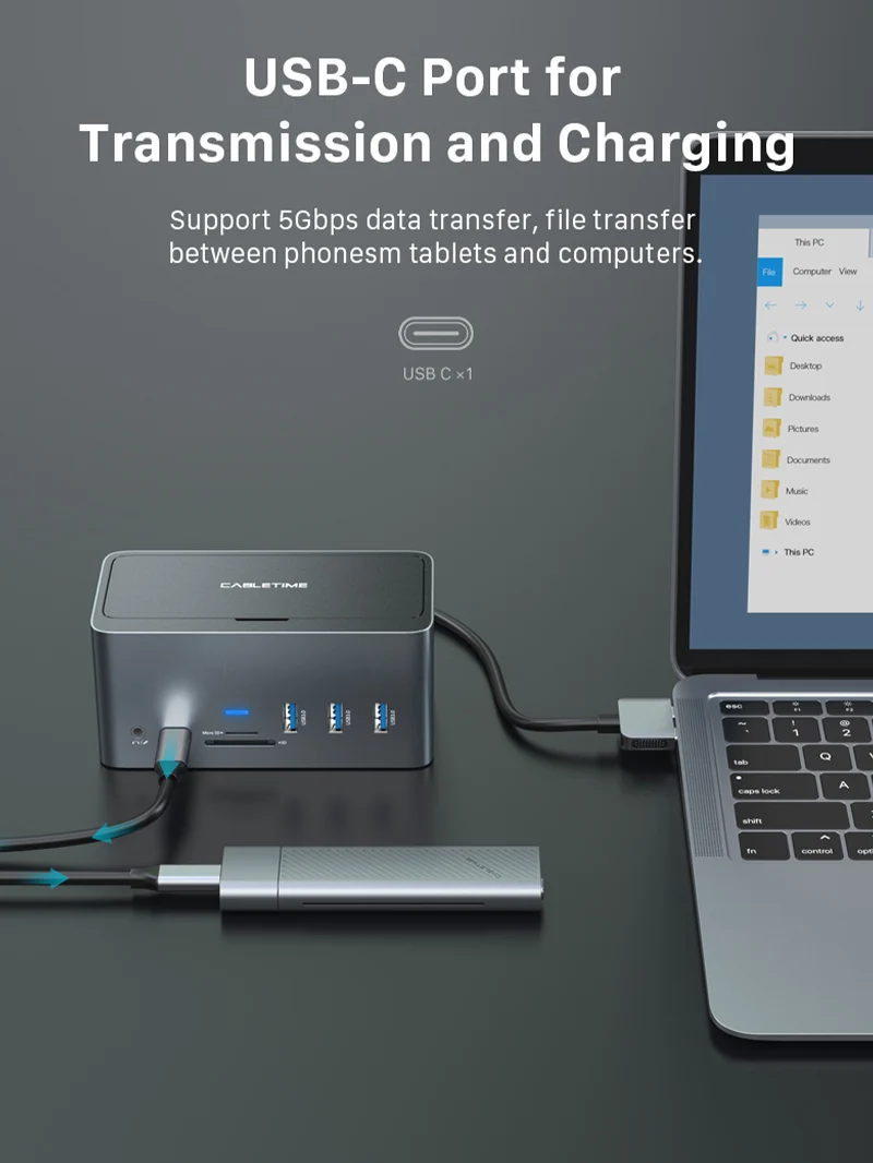 16-IN-2 Dual USB-C Multiport Docking Station for Laptop