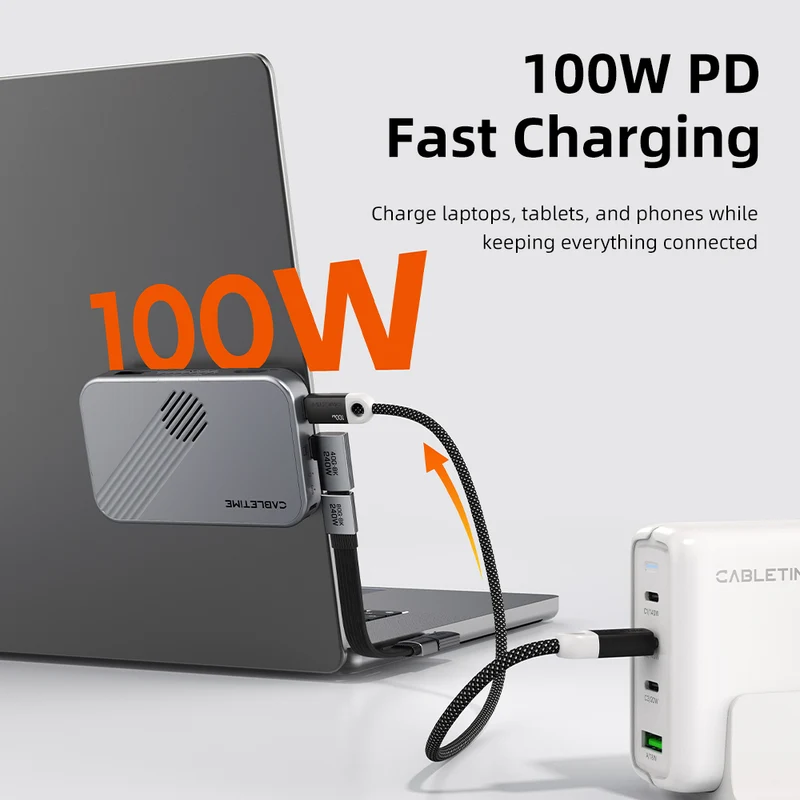7-in-1 Magnetic USB-C Hub with SSD enclosure for iPhone 17 16 15 Pro Max MacBook Pro Air, iPad Pro