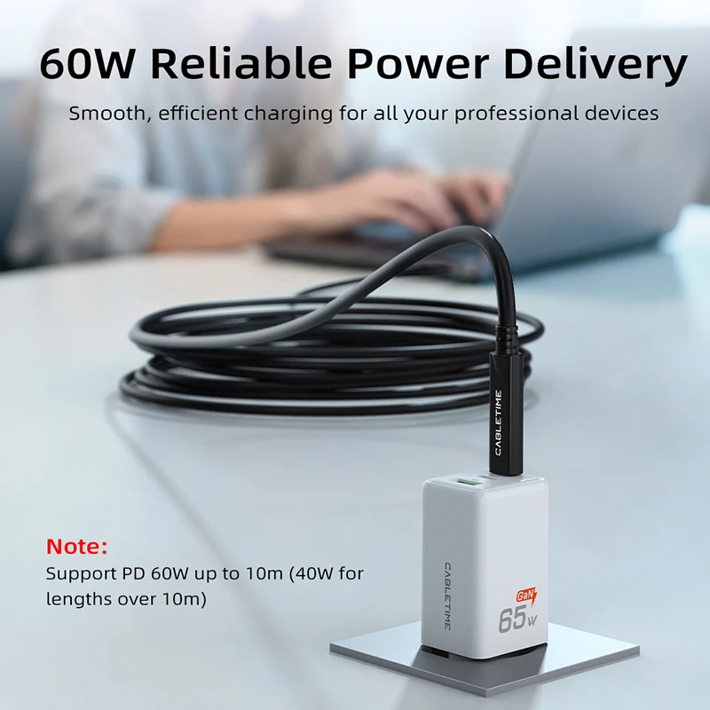 Long USB C Active Optical Cable AOC 60W 10GbpsG 8K60hz Video 5m 10m 15m
