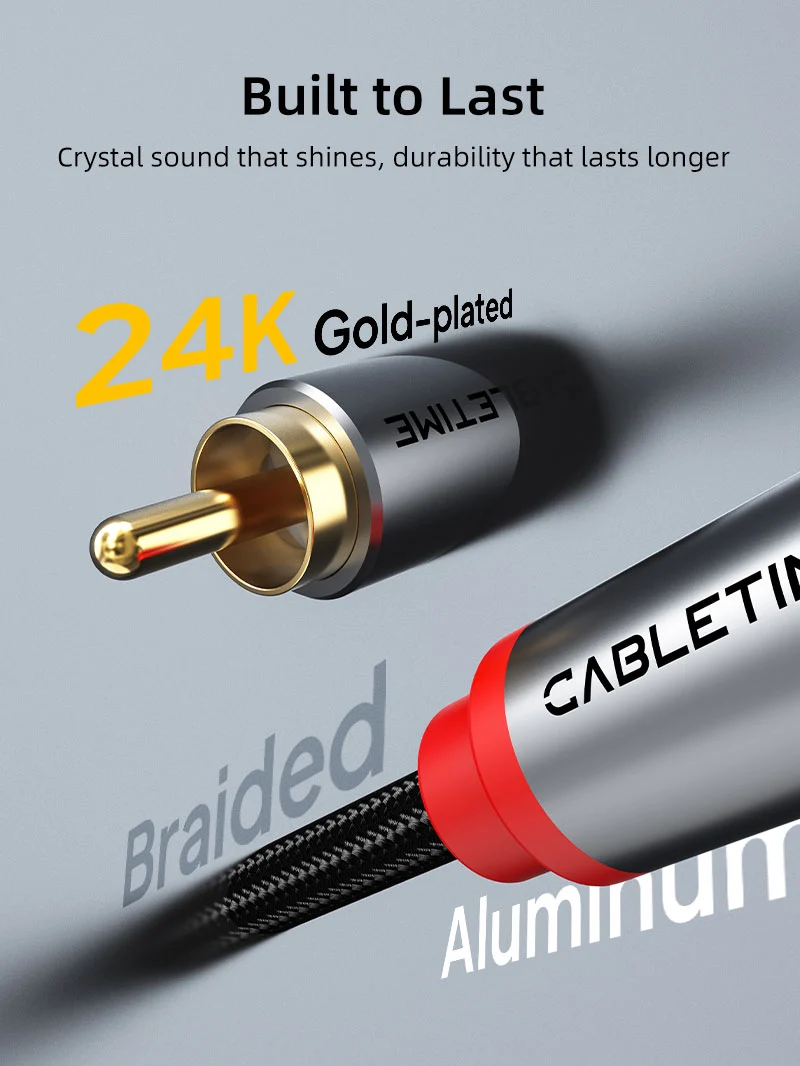 2RCA to 2RCA Stereo Audio Cable Male to Male for Home Theater Amplifier Hi-Fi System Car Audio Speaker