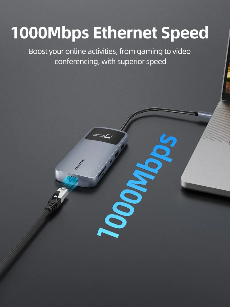 10 IN 1 8K USB C Hub for Dual 4K 60Hz Monitor