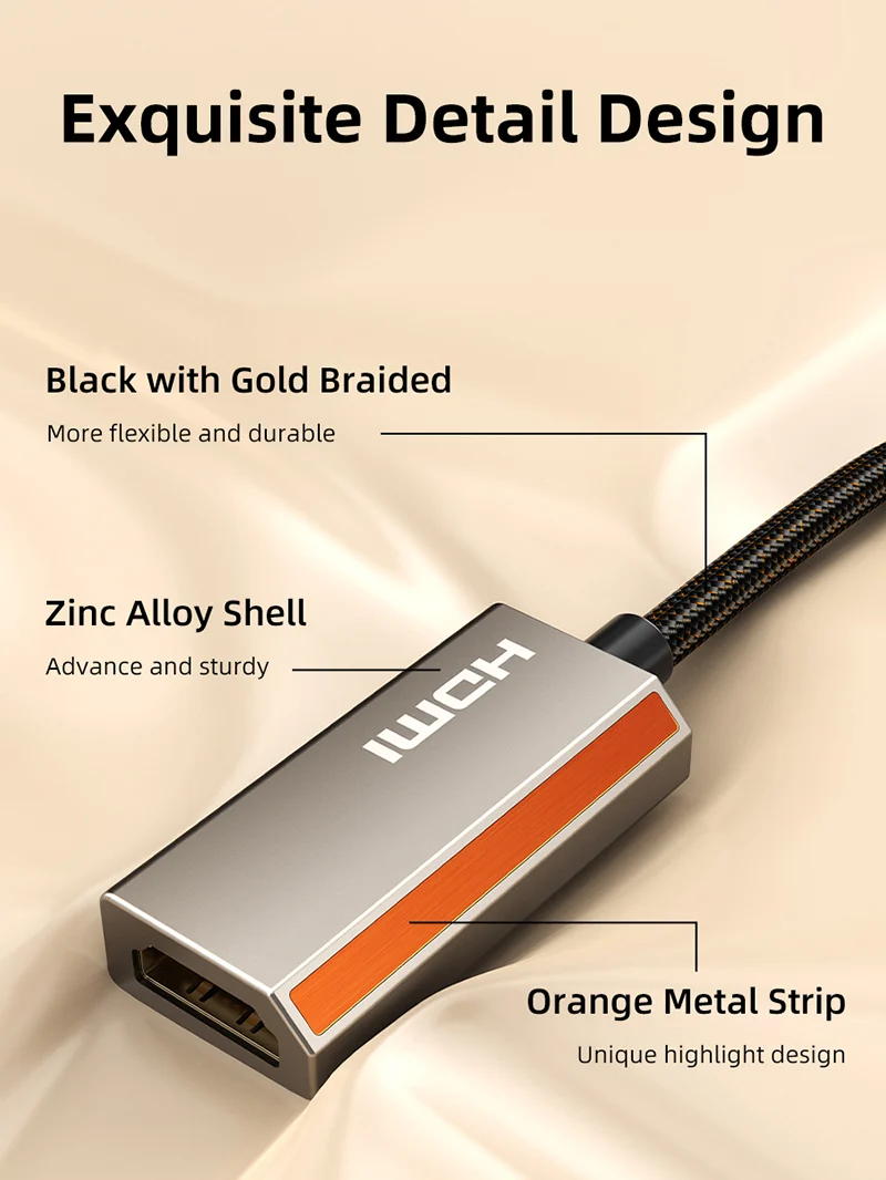 Active DisplayPort 1.4 to HDMI 2.1 Adapter 8K 60Hz 4K 144Hz