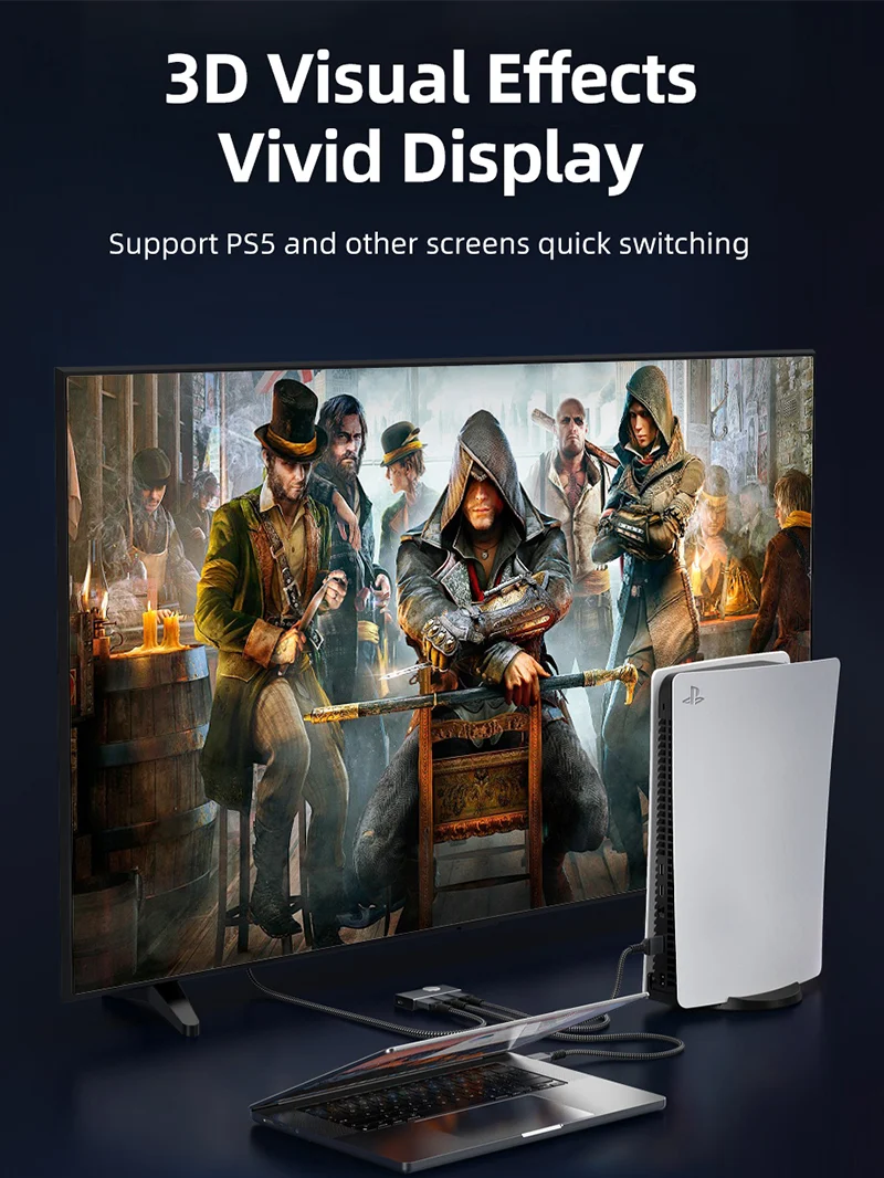 Bi-direction 8K HDMI 2.1 Switcher 4K 120Hz 2 In 1 Out