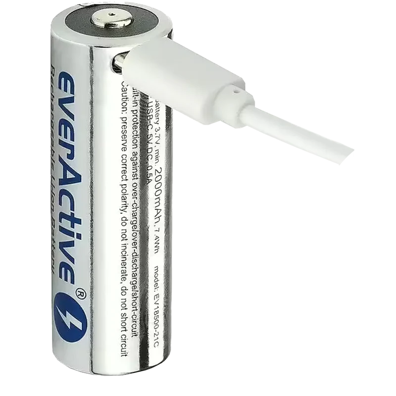 Batterie 18500 3.7V everActive 2000mAh USB-C
