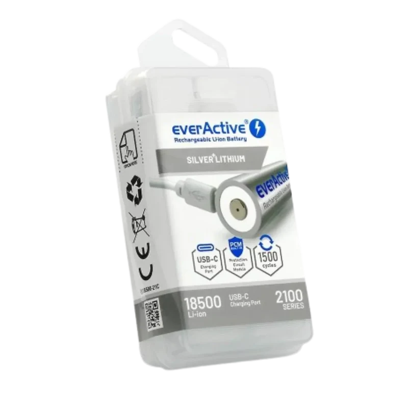 Batterie 18500 3.7V everActive 2000mAh USB-C