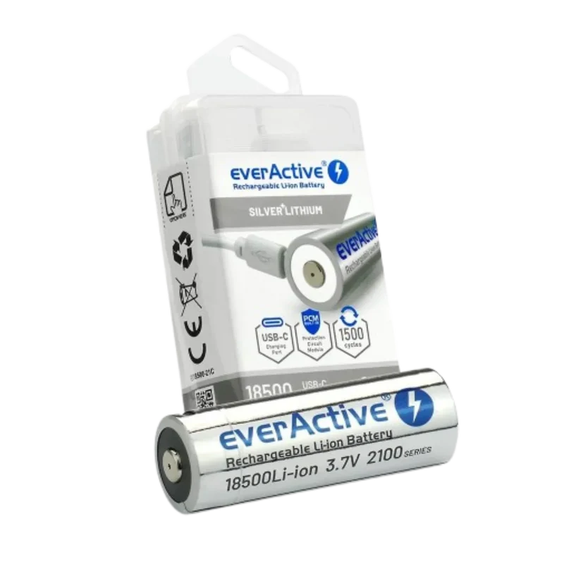 Batterie 18500 3.7V everActive 2000mAh USB-C