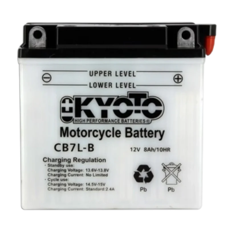 Batterie Moto KYOTO YB7L-B 12V 8Ah 90A CCA – Conventionnelle avec Pack Acide