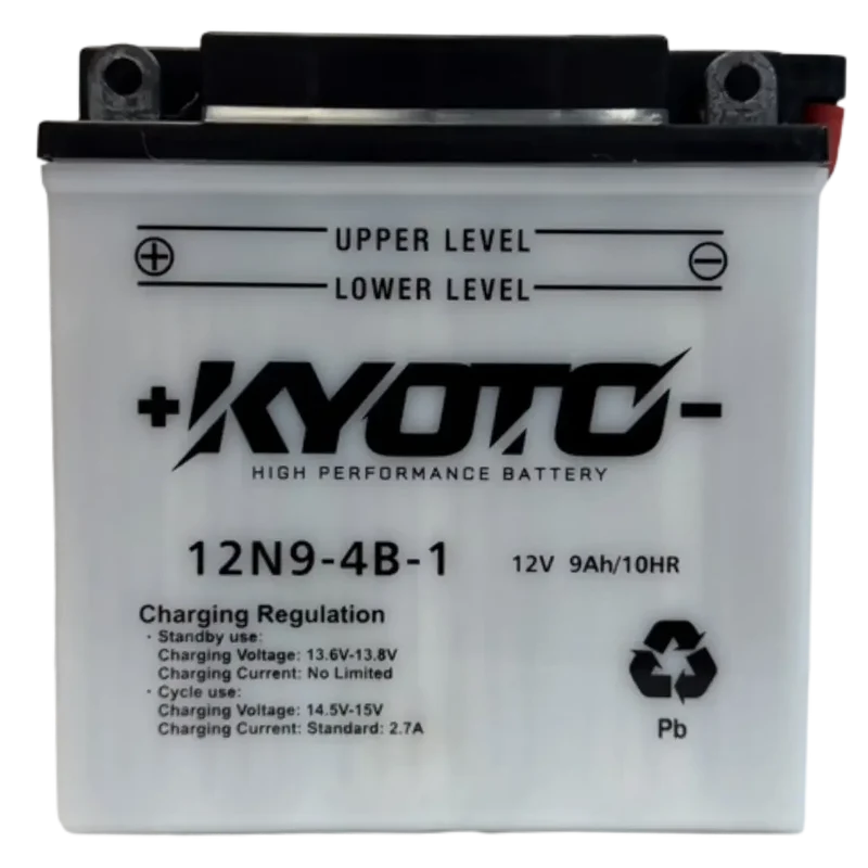 Batterie Moto KYOTO 12N9-4B-1 12V 9Ah 85A CCA – Conventionnelle avec Pack Acide