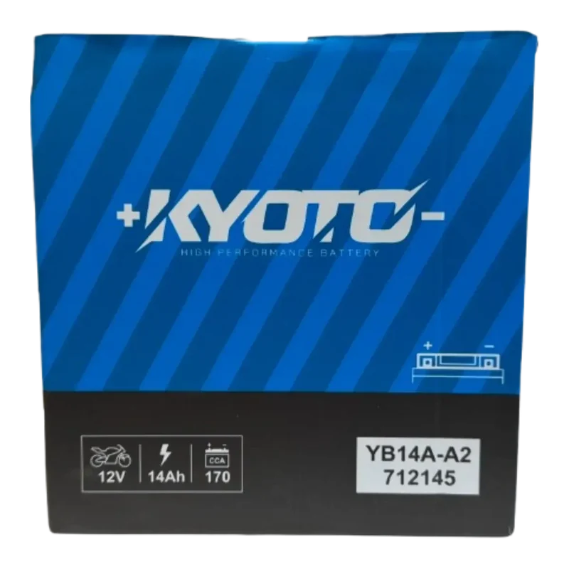 Batterie Moto KYOTO YB14A-A2 12V 14Ah – Conventionnelle avec Entretien avec Pack Acide