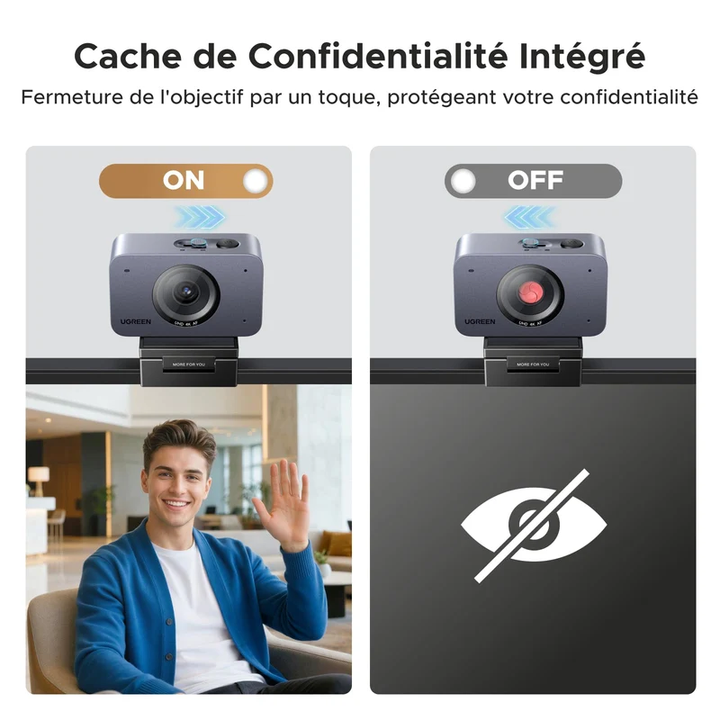 UGREEN FineCam 4K Webcam 30FPS Ultra HD Caméra USB A C PC Autofocus