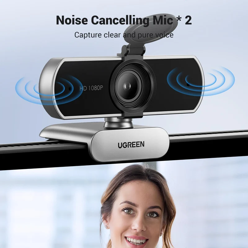 UGREEN Webcam Full HD 1080P 30FPS Caméra USB PC Mise au Point Fixe