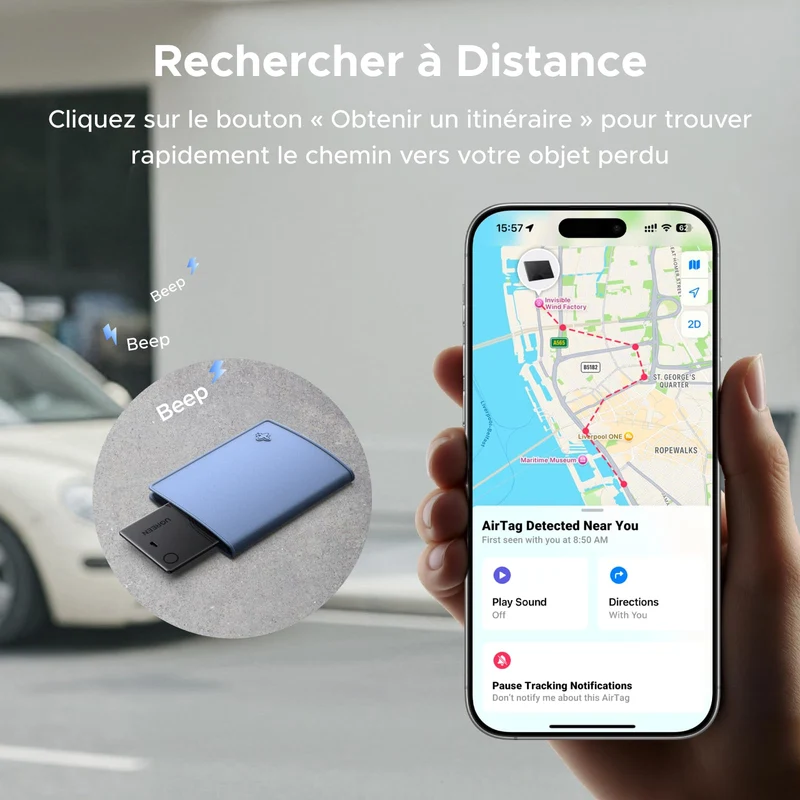 UGREEN FineTrack Slim Wallet Traceur Tag iOS Uniquement