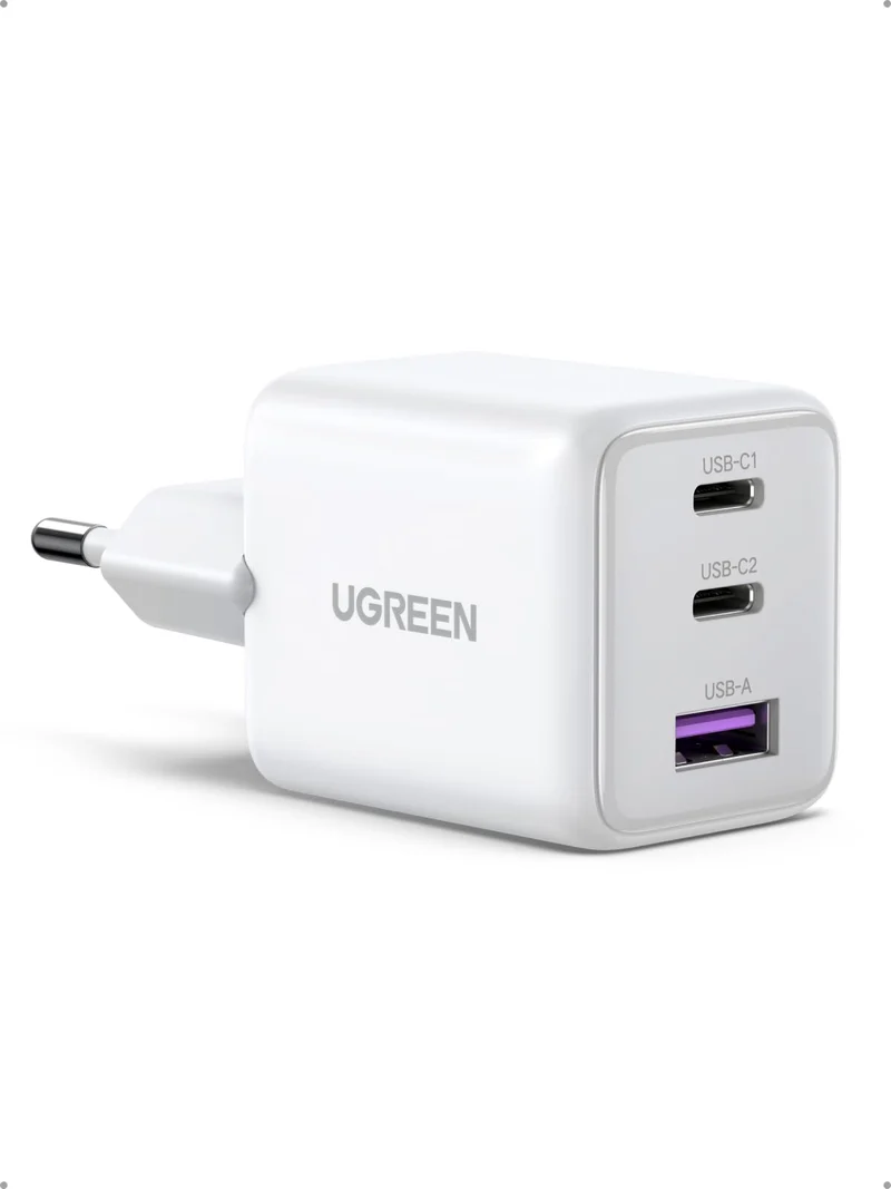 UGREEN Zapix 30W Chargeur USB C Rapide iPhone 3 Ports Prise Secteur(Blanc)