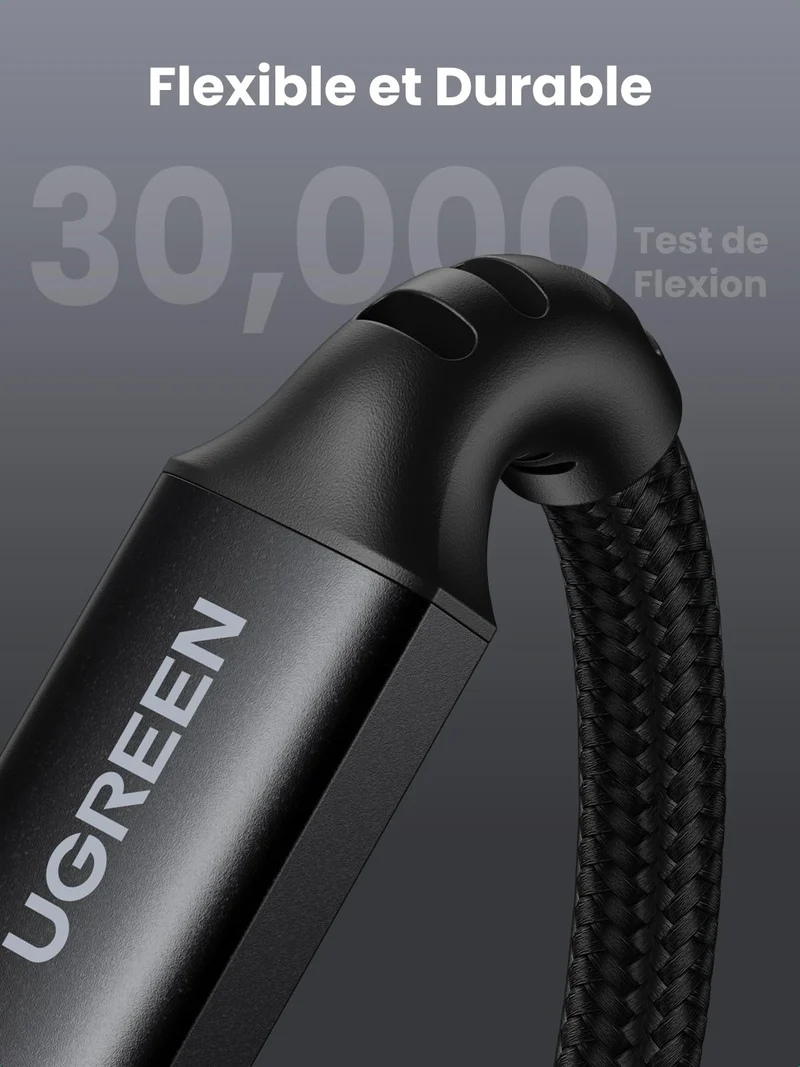 UGREEN Zapix Câble USB C 100W PD 20V 5A Charge Rapide Nylon Tressé (2M)