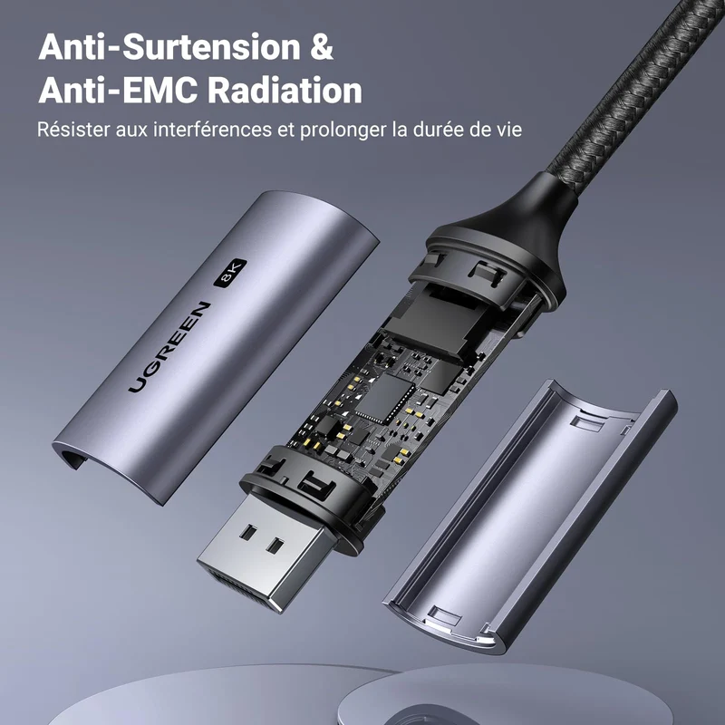 UGREEN Câble USB C vers DisplayPort 1.4 8K 60Hz Câble Thunderbolt 4 3 DP 3M