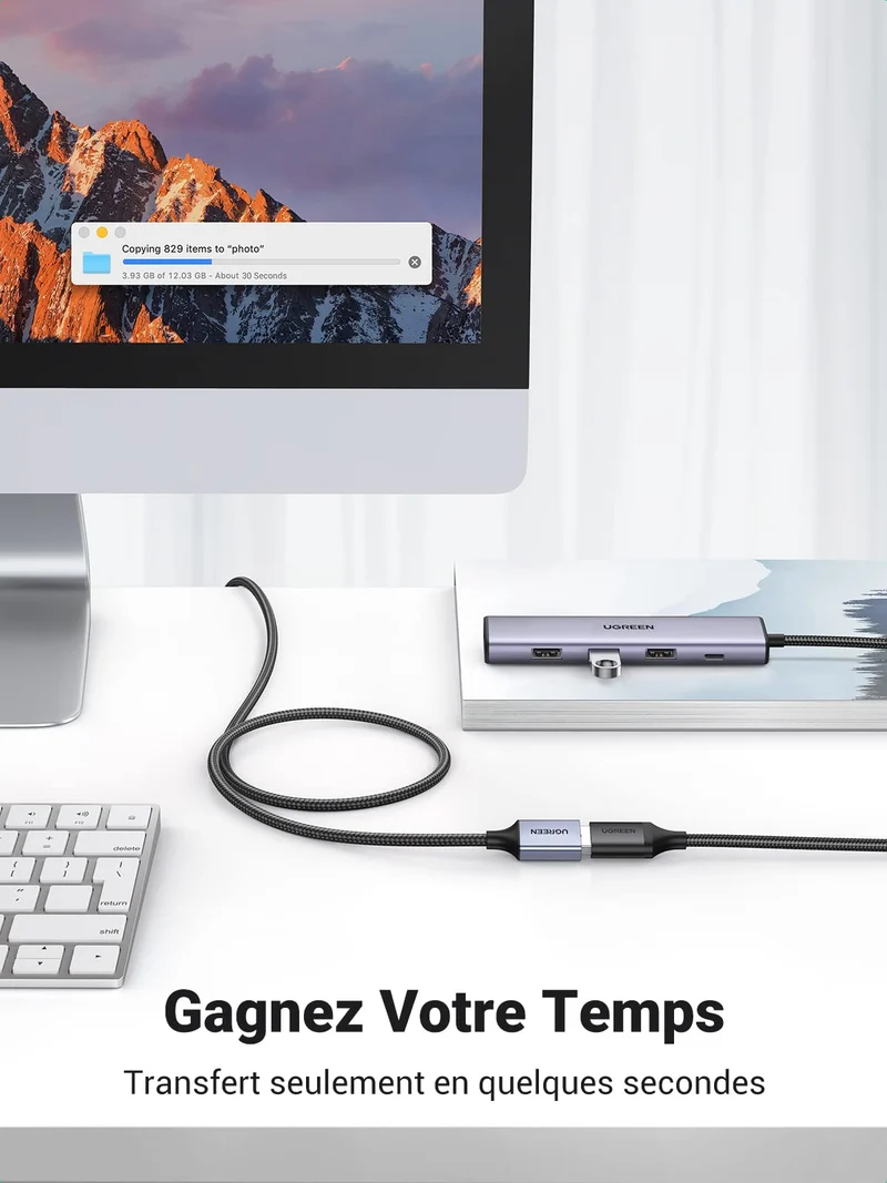 UGREEN Câble Rallonge USB 3.0 Cable Extension Type A Mâle vers Femelle (5M)