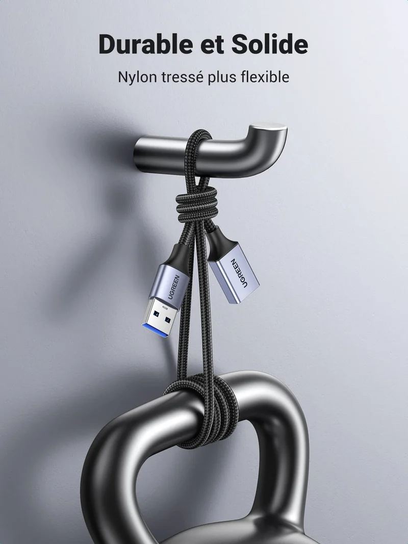 UGREEN Câble Rallonge USB 3.0 Cable Extension Type A Mâle vers Femelle (3M)