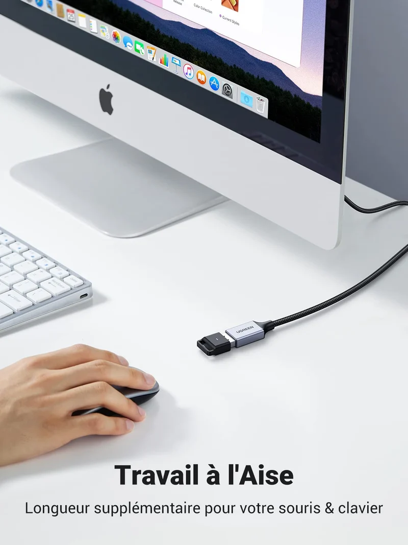 UGREEN Câble Rallonge USB 3.0 Cable Extension Type A Mâle vers Femelle,0.5M
