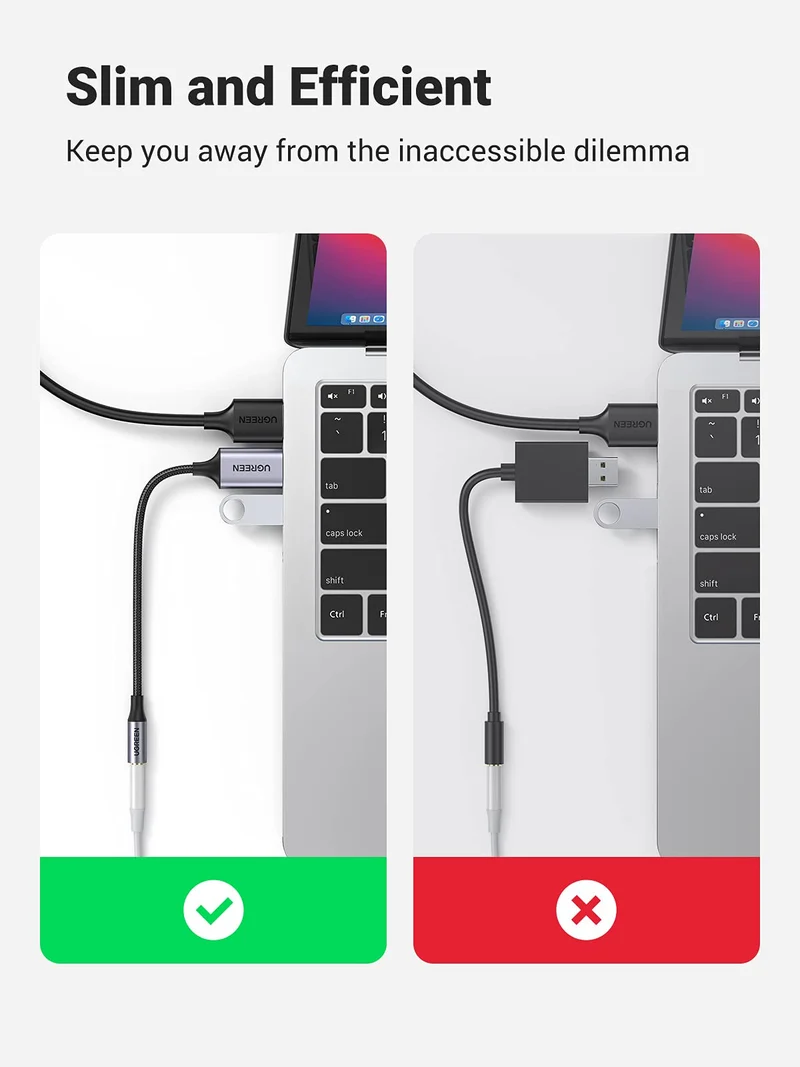 UGREEN Adaptateur USB vers Jack 3,5mm Carte Son Externe USB