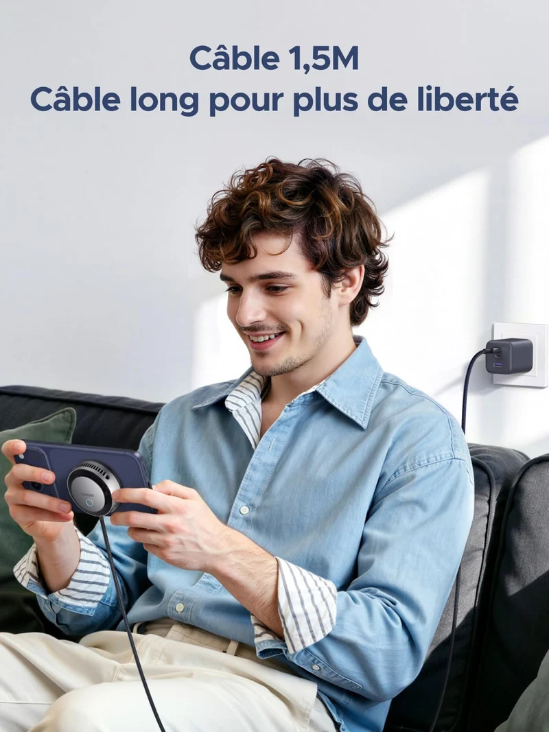 UGREEN MagFlow Pro Chargeur Magnétique Sans Fil (Qi2 25 W, Système de Refroidissement Intelligent)