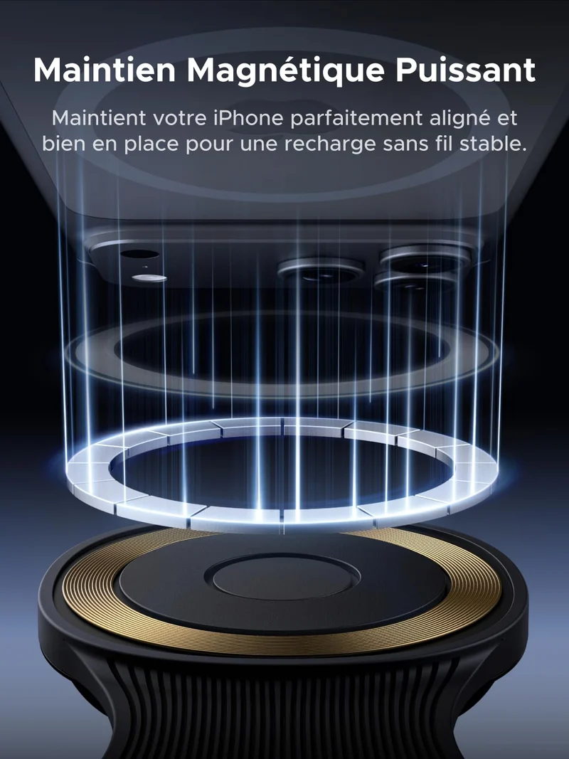 UGREEN MagFlow Chargeur Sans Fil Magnétique (2-en-1 Pliable, Qi2 25 W, Entrée USB-C 30 W)