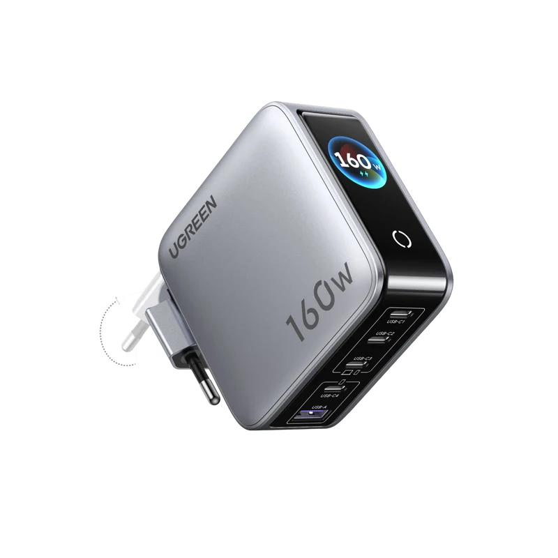 UGREEN Nexode Pro Chargeur avec Écran Intelligent (160 W, 5 Ports, GaN)