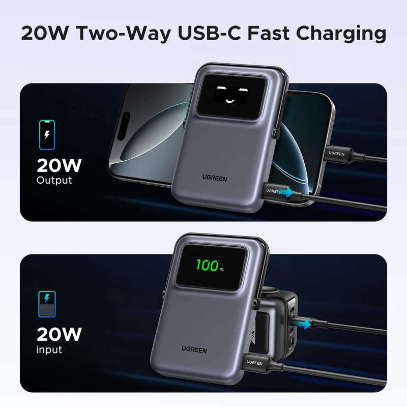 UGREEN Uno Batterie Externe Magnétique sans Fil 10000mAh 7.5W