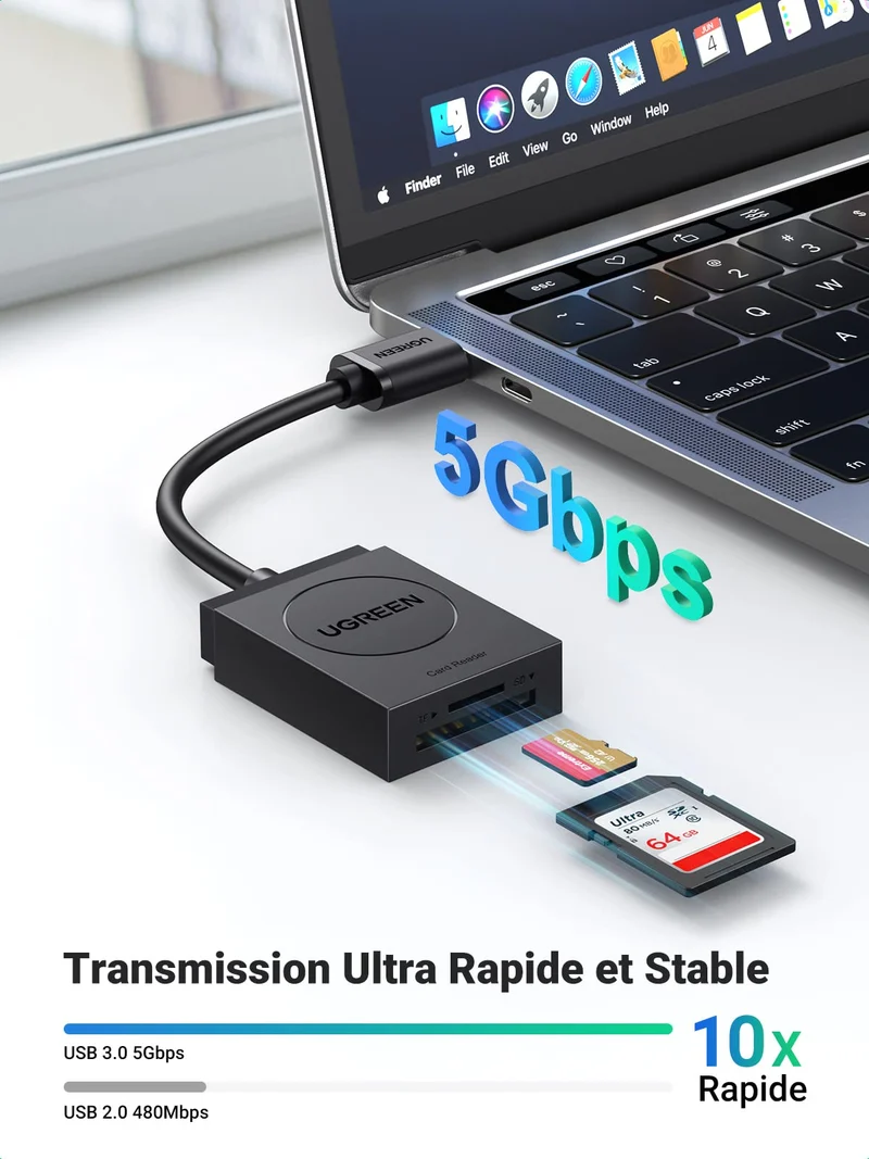 UGREEN USB 3.0 Lecteur de Carte SD Micro SD Adaptateur