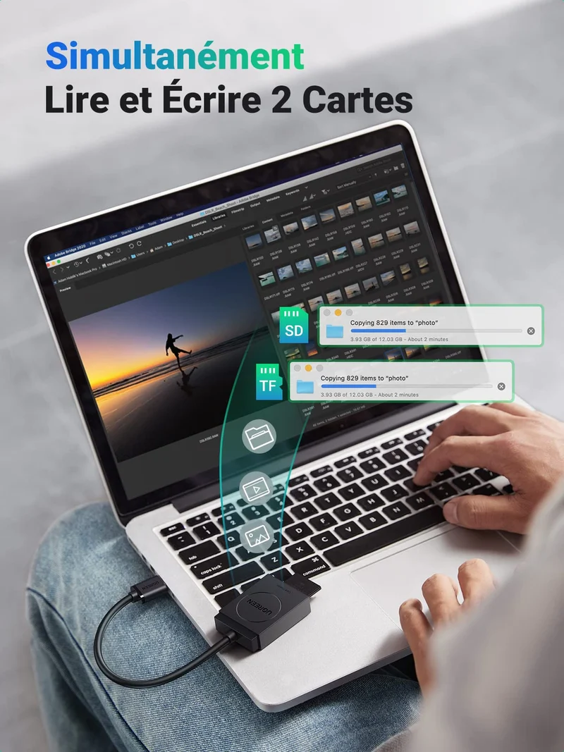 UGREEN USB 3.0 Lecteur de Carte SD Micro SD Adaptateur