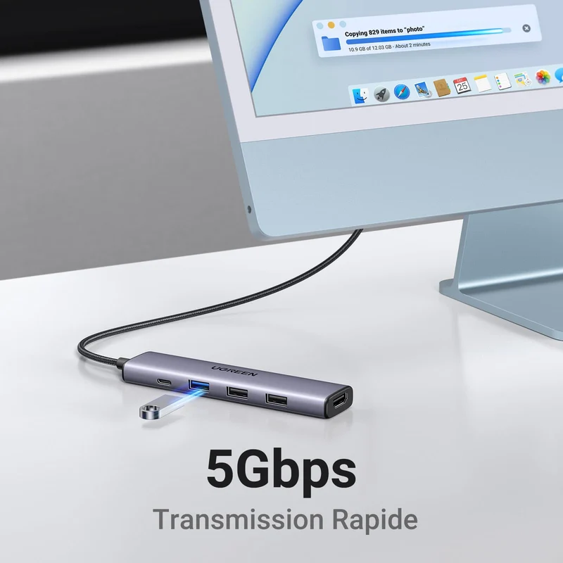 UGREEN Revodok Hub USB C HDMI 4K avec PD Charge 100W Aliment