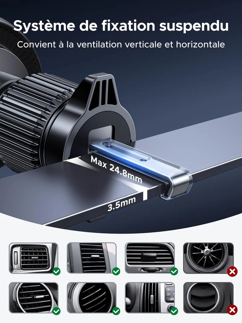UGREEN MagFlow Pro Chargeur de Voiture Magnétique Sans Fil (Qi2.2 25 W, Système de Refroidissement Triple)