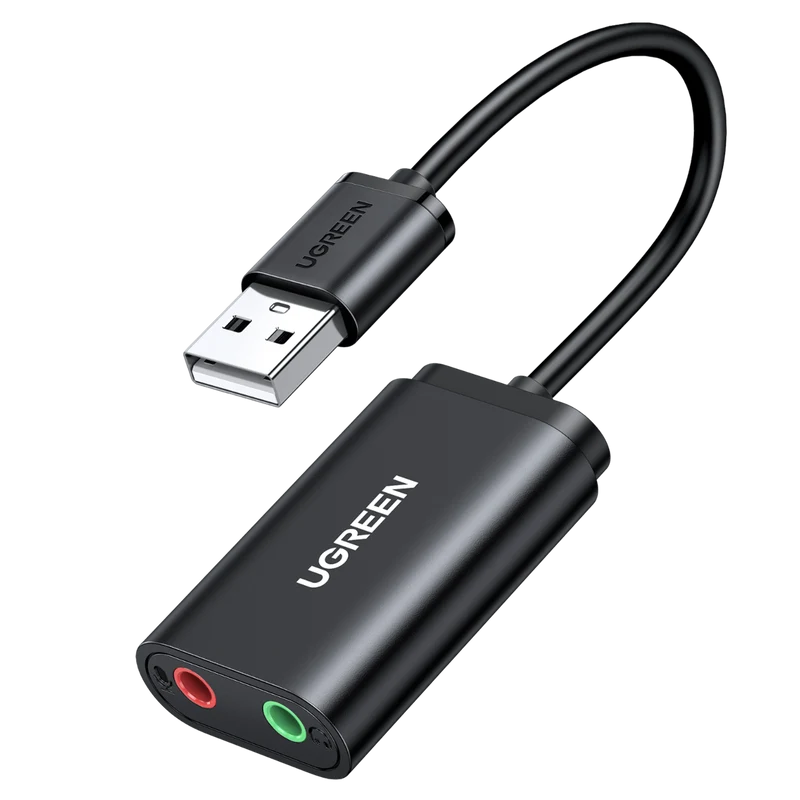 UGREEN Carte Son Externe Adaptateur USB Audio Jack 3,5mm Carte Son USB Plug Play
