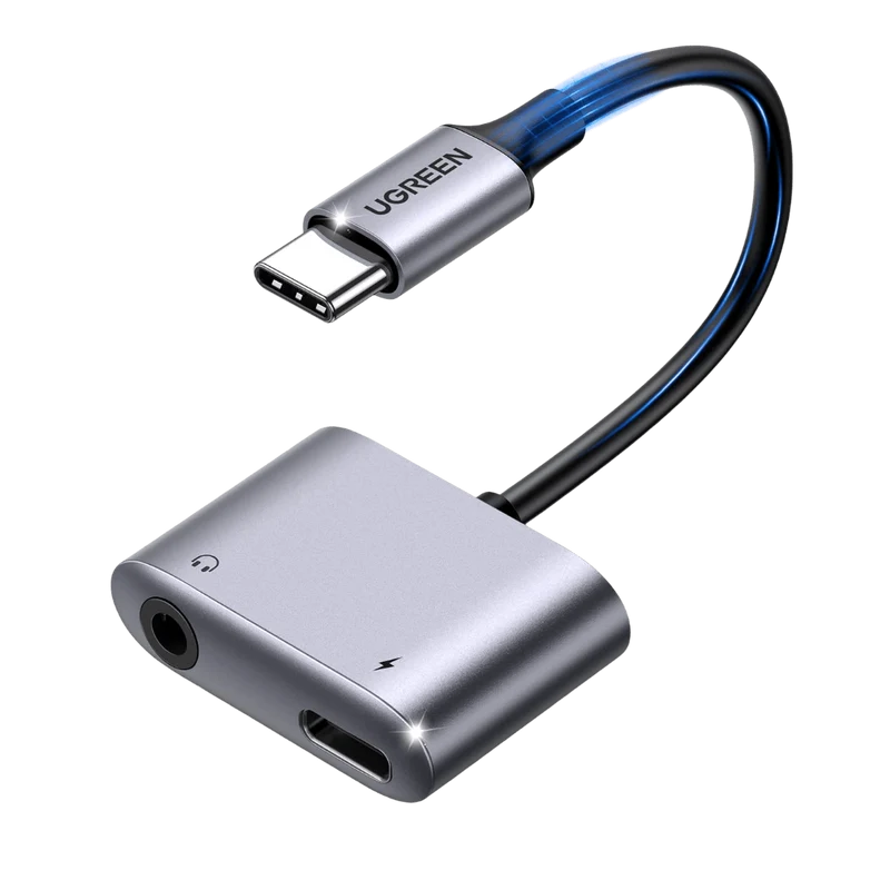 UGREEN 2 en 1 Adaptateur USB C vers Jack 3.5mm Supporte Audio et Charge Rapide 60W PD
