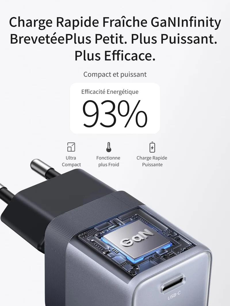 UGREEN Nexode Air Chargeur USB-C (45W, GaN, Prise Pliable)