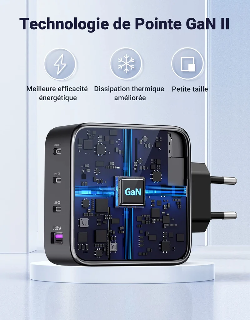 UGREEN Pack de Charge : Chargeur 100 W 4 ports + 2 câbles USB-C