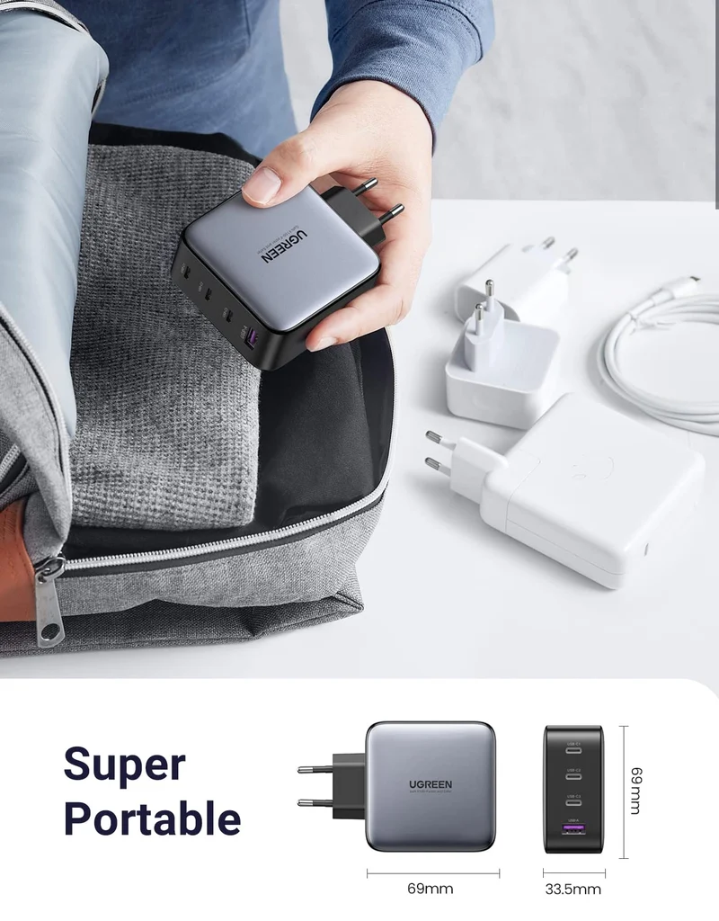 UGREEN Pack de Charge : Chargeur 100 W 4 ports + 2 câbles USB-C