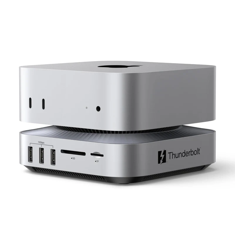 UGREEN Maxidok Station d’accueil Thunderbolt™ 5 10-en-1 pour Mac mini avec slot SSD M.2 NVMe, double affichage 6K pour Mac mini M4/M4 Pro
