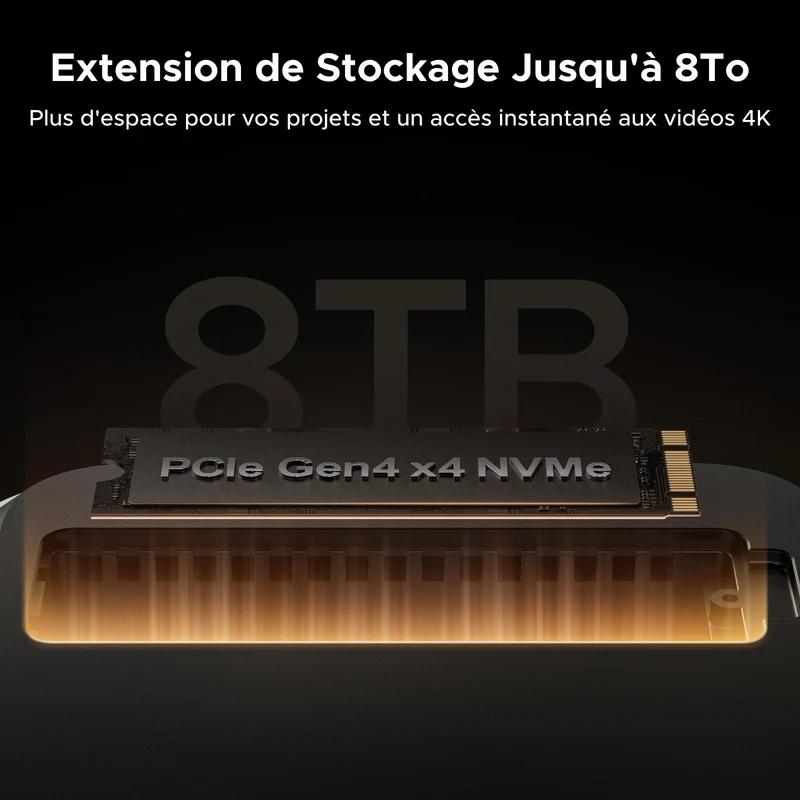 UGREEN Maxidok Station d’accueil Thunderbolt™ 5 10-en-1 pour Mac mini avec slot SSD M.2 NVMe, double affichage 6K pour Mac mini M4/M4 Pro