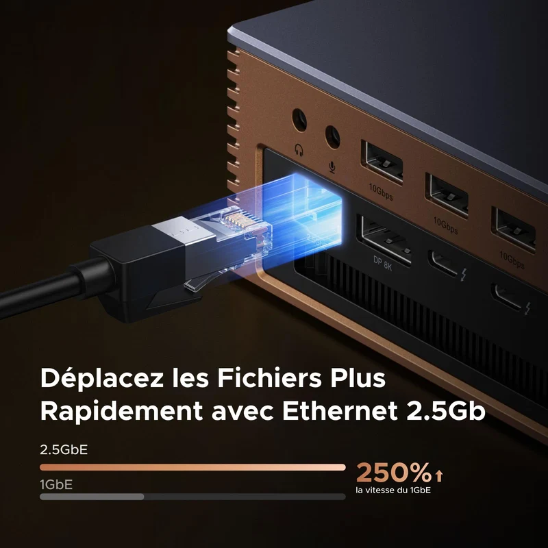 UGREEN Maxidok Station d’accueil Thunderbolt™ 5 17-en-1 – 8TB, double affichage 6K/8K pour Mac & Windows