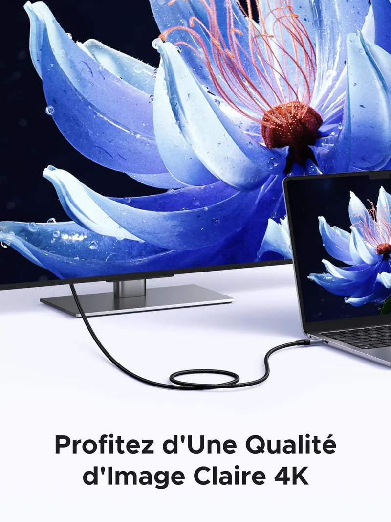 UGREEN 240W 1M Câble USB C PD 3.1 Charge Rapide USB 3.2 Gen2 Vidéo 4K 60Hz Data Sync à 10Gbps Compatible avec MacBook Pro Air M4 Ordinateur Portable iPhone 17 Pro Max Air Galaxy S25 Plus Ultra iPad