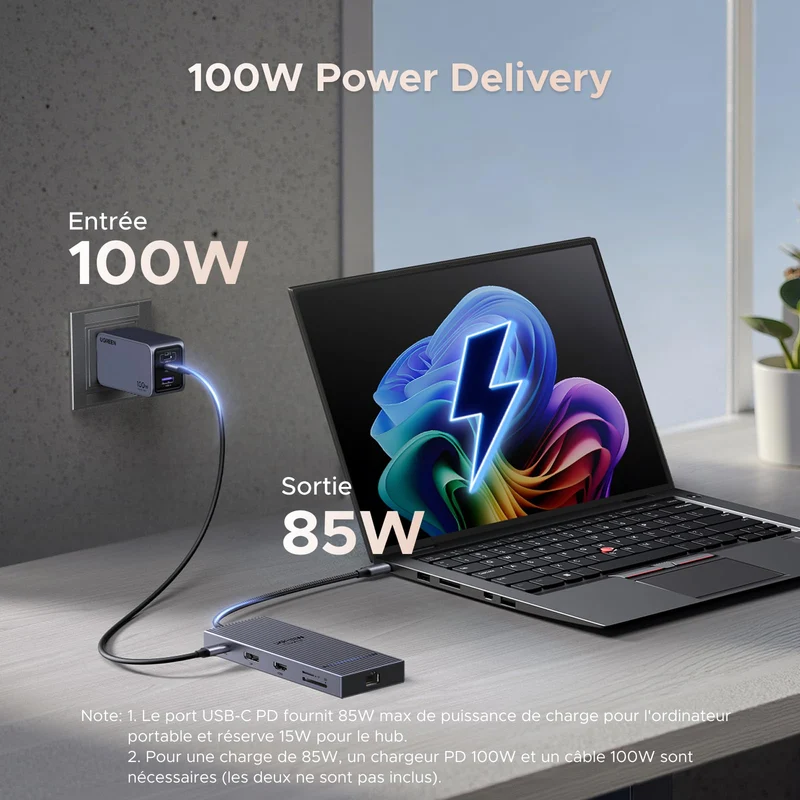 UGREEN Revodok Pro 2111 Hub USB-C 11-en-1 (4K60Hz, DP 4K120Hz, 10 Gbps, PD 100 W)