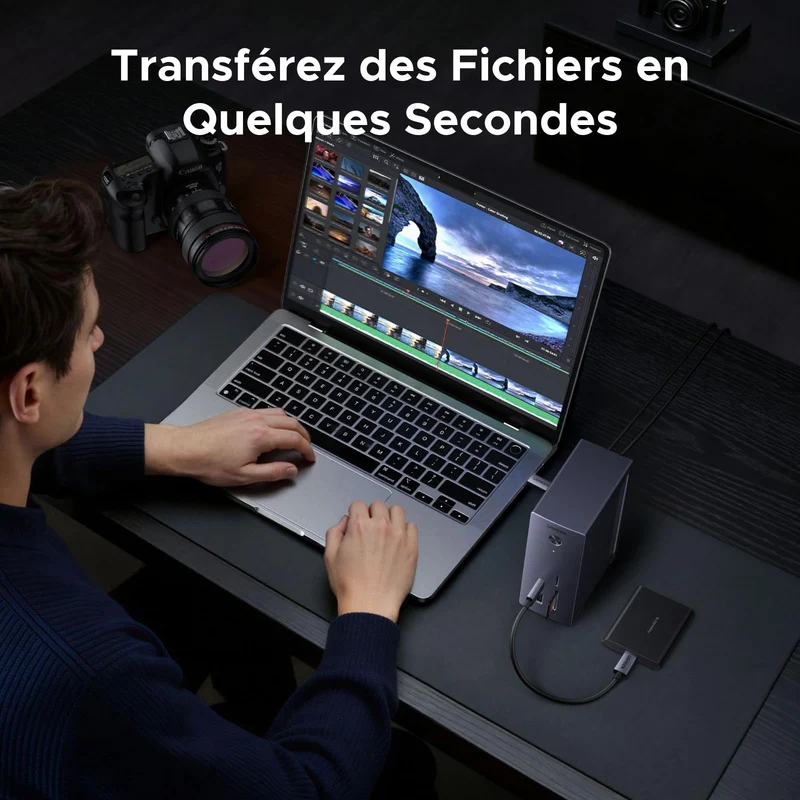 UGREEN Revodok Pro Station d’Accueil 10-en-1 (HDMI 4K@60Hz, USB 3.2 10 Gbps, PD 100 W)