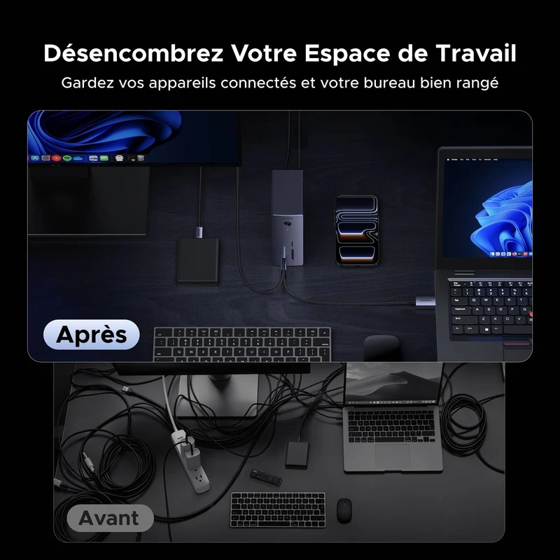 UGREEN Revodok Pro Station d’Accueil 10-en-1 (HDMI 4K@60Hz, USB 3.2 10 Gbps, PD 100 W)