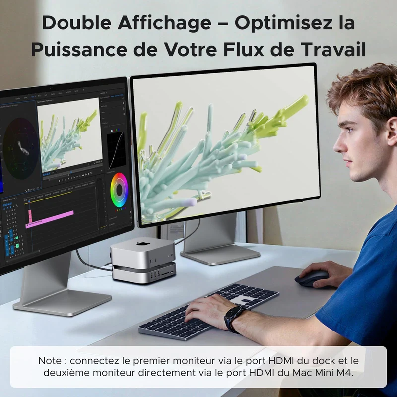 UGREEN Station d’Accueil pour Mac mini M4 10-en-1 (M.2 NVMe SSD, 40 Gbps, HDMI 8K@30Hz / 4K@144Hz)