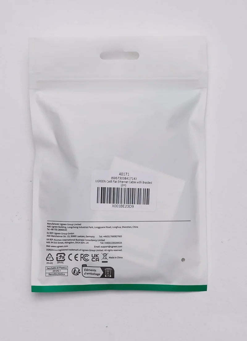 UGREEN Cat 8 Plat Cable Ethernet Réseau RJ45 26AWG 40Gbps 2000MHz