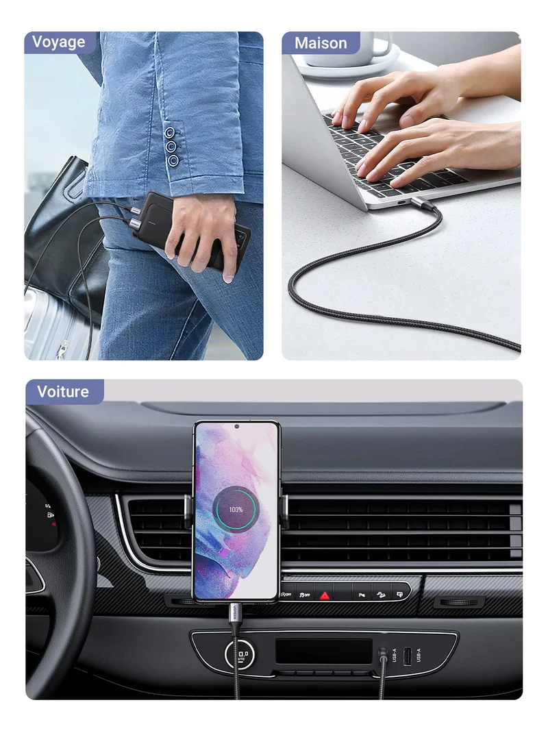 UGREEN Cable USB C Charge Rapide 3A Nylon Tress Cable Chargeur USB C