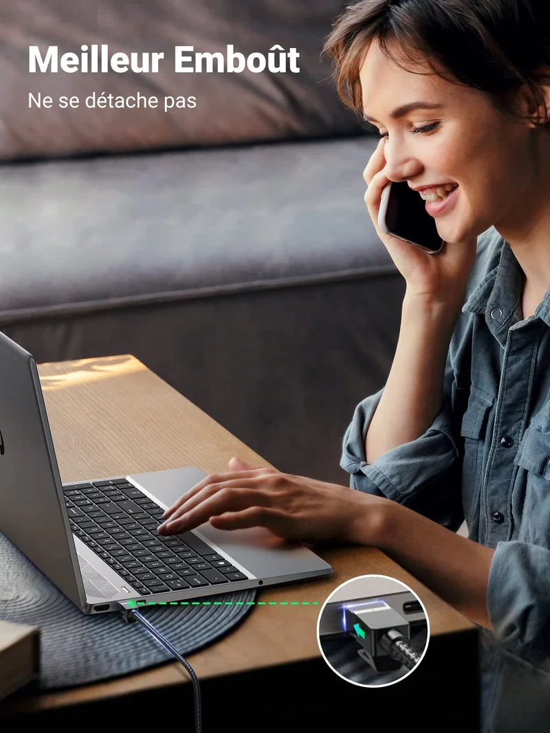 UGREEN Cat 8 Cable Ethernet Réseau RJ45 Super Débit 40Gbps 2000MHz