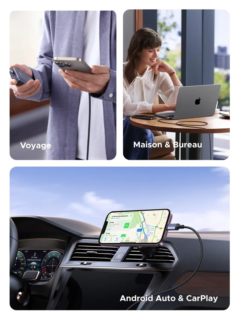 UGREEN Câble USB-C PD 100W Charge et Transfert Rapide