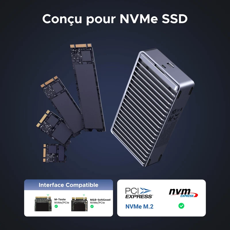 UGREEN USB4 40Gbps Boîtier NVMe SSD Compatible Thunderbolt