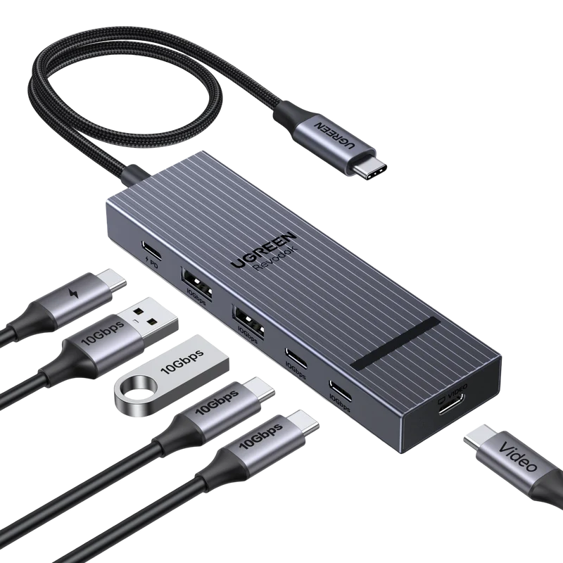 UGREEN Revodok Pro Hub USB-C 6-en-1 (4K@60Hz, 10 Gbps, PD 100 W)